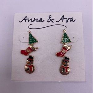 4/$20 Anna & Ava Set of Christmas Earrings